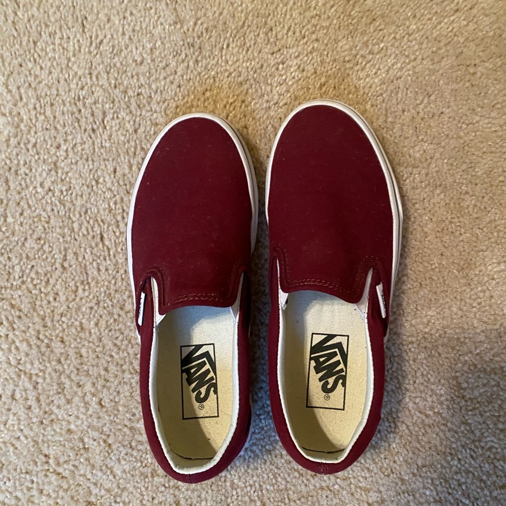 Burgundy Slip on Vans